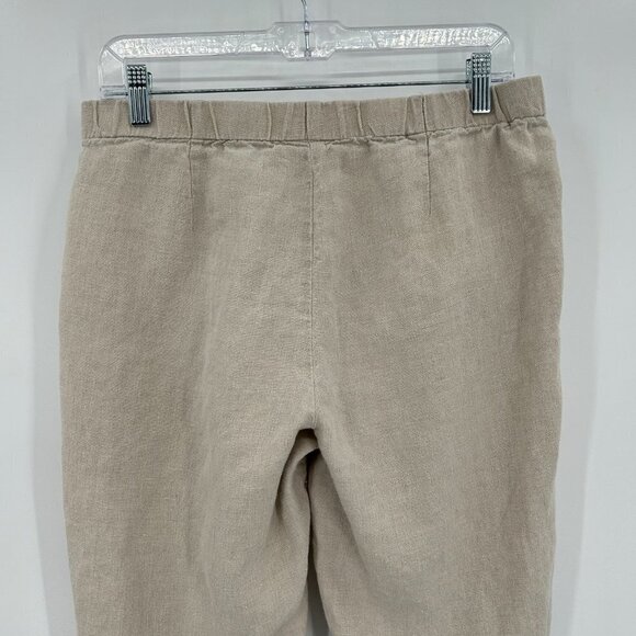 J. JILL Women's Khaki Tan 100% Linen Stretch Straight Leg Office Pants Small - Picture 5 of 7